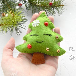 Christmas Ornaments felt Christmas tree ornament decor  Christmas decorations Tree ornament felt Tree felt advent toys  Kawaii  ornament