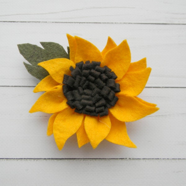 Felt sunflower  Wool Felt Flowers Create Headbands DIY Wreaths Felt Garlands Baby mobile Brooch Thanksgiving garland Fall decor