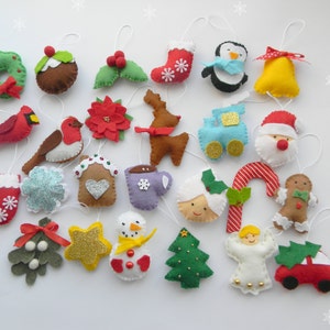 Christmas felt ornaments set 25 advent calendar ornaments tree ornament Christmas decor christmas tree decor advent calendar for kids filler