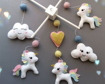Einhorn Baby Mobile Baby Mobile Modernes Kinderzimmer Mobile Cloud Mobile Regenbogen Einhorn Baby Mobile Baby Mädchen Mobile Pactel Farben