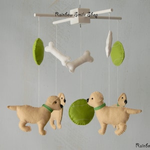 Labrador Baby Mobile Dog nursery mobile Labrador Puppy nursery decor felt baby girl mobile Baby boy mobile  Baby Shower Gift for mom to be