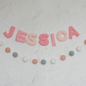 Custom Felt Name Banner Felt name garland Baby name bunting Hanging name banner Personalized nursery garland Personalized name banner