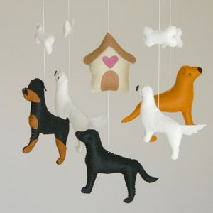 Dog baby mobile Boy baby mobile Baby girl mobile Dog nursery decor Dog House Bone baby Mobile Ceiling Decor Playroom Animals Nursery mobile