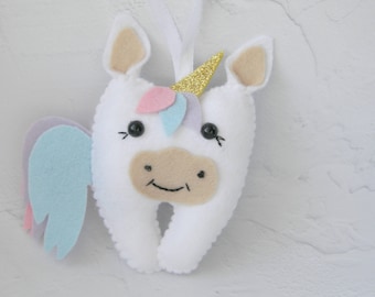 Unicorn Tooth Fairy Pillow Girl tooth fairy pillow Personalized tooth fairy pillow lost tooth Dentist gift Tooth pouch Unicorn Plush toy