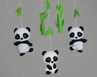 Flensted Panda Bear Modern Hanging Baby Mobile Nursery Decor Danish 