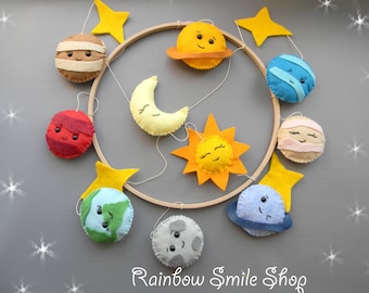 Baby mobile Solar system kids bedroom ideas baby shower gift Planet mobile nursery decor Outer space hanging mobile