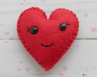 Kawaii felt felt  heart ornament Valentines day decor Valentines day gift  felt Christmas ornaments wedding favors Party Decorations