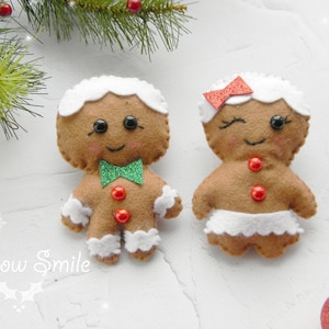 Felt Christmas Ornament Gingerbread Man ornament Gingerbread Girl Felt Gingerbread man ornament Christmas gifts  Christmas tree ornaments