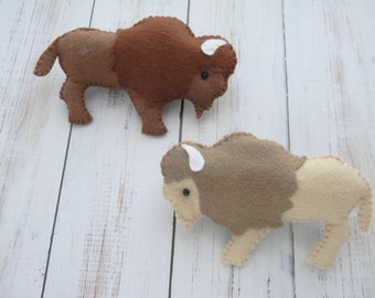 Buffalo felt ornament Bison ornament stuffed felt bison Cute bison Buffalo Nursery decor bison hanging toy buffalo baby shower favor