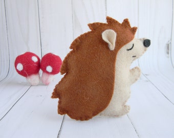Hedgehog ornament Felt Hedgehog toy Christmas ornament woodland stuffed animals woodland decor forest animals woodland nursery decor