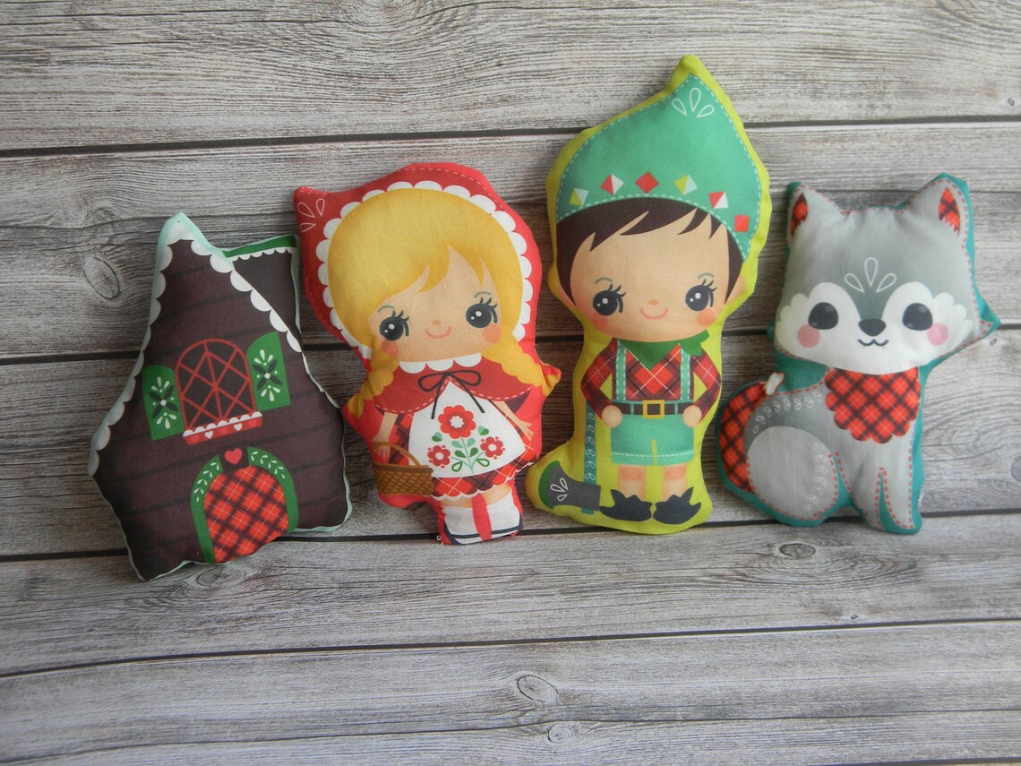 SET Little Red Riding Hood doll Plush toy Fabric Doll Cloth Etsy