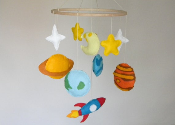 Planets Baby Crib Mobile Space Nursery Mobile Space Nursery Decor Solar System Baby Mobile Rocket Felt Mobile Galaxy Mobile Spaceship Mobile
