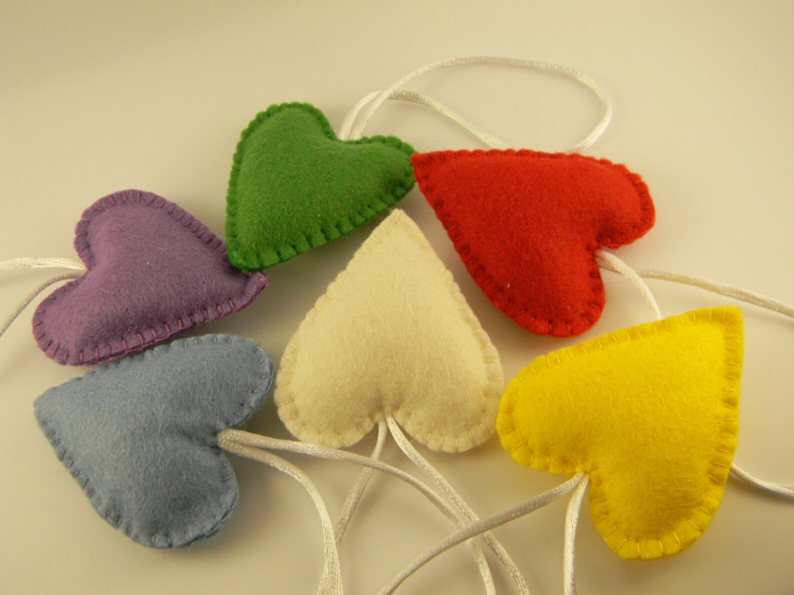 Felt Heart Ornaments Christmas Ornaments Valentines Day Etsy