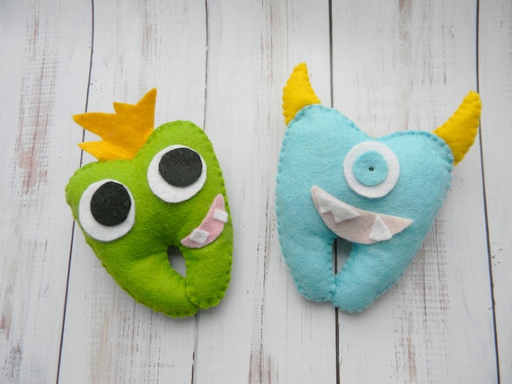Monstrer Tooth Fairy Pillow Boy Tooth Plush Hanging Tooth Fairy Pillow With