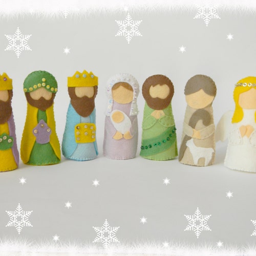 Nativity set Nativity scene Christmas decoration Felt toy Baby Jesus Mary Joseph Shepherd Angel Wise Men Felt Christmas Ornaments Felt doll
