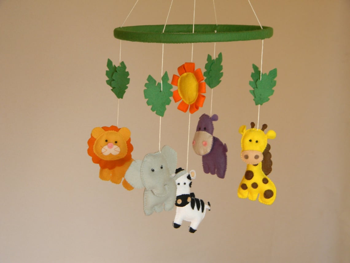 Baby Crib Mobile Safari Baby Mobile Nursery Jungle Etsy