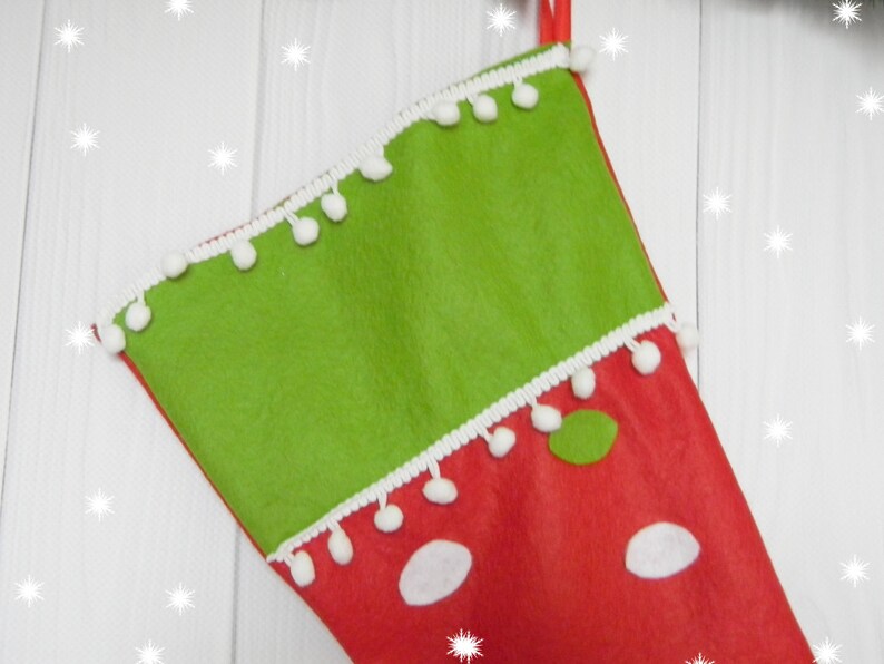 SALE Personalized Elf Stockings Red Green christmas socking Etsy