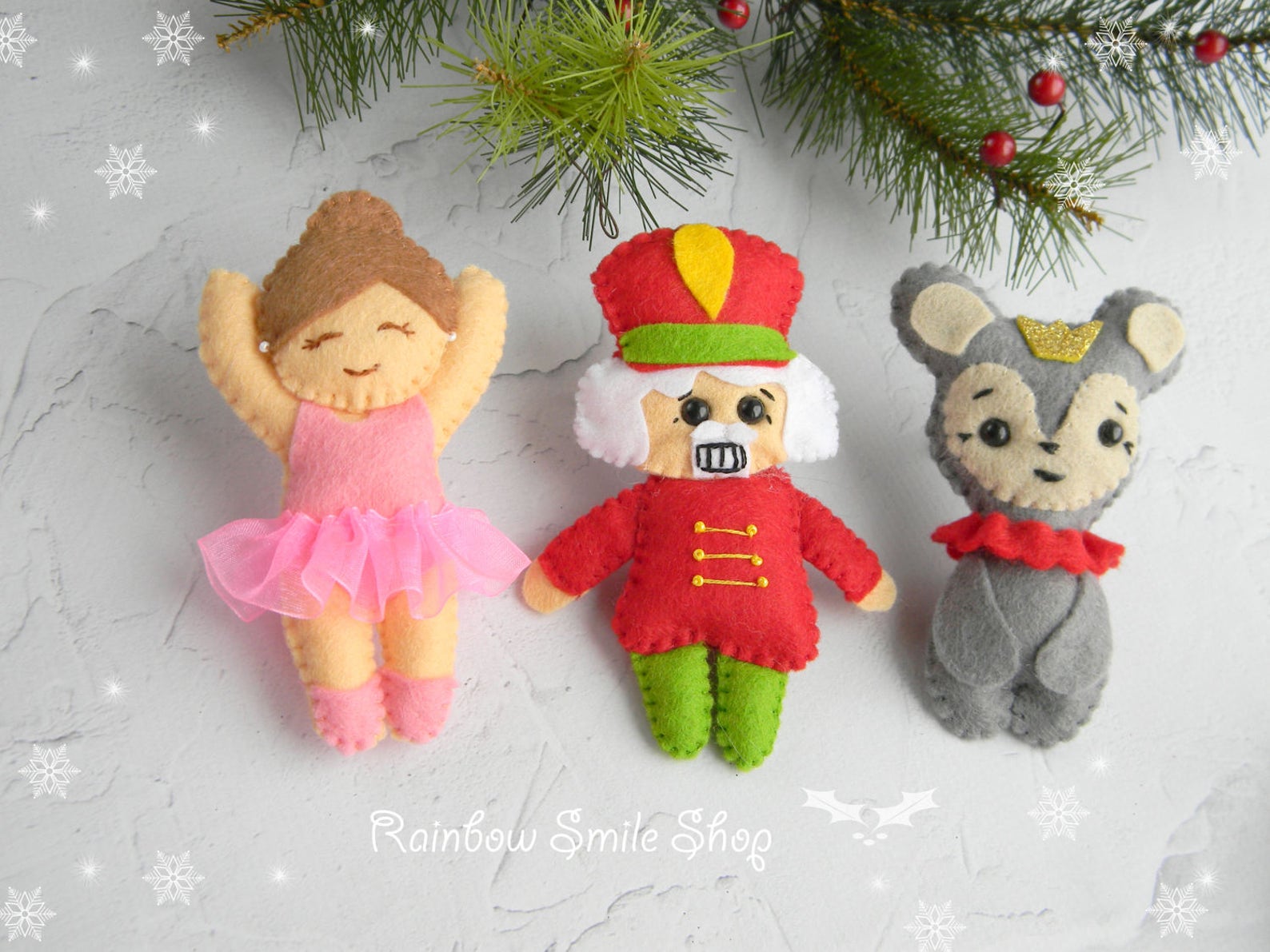 Felt Nutcracker Christmas Ornaments Mouse King Ornament Etsy