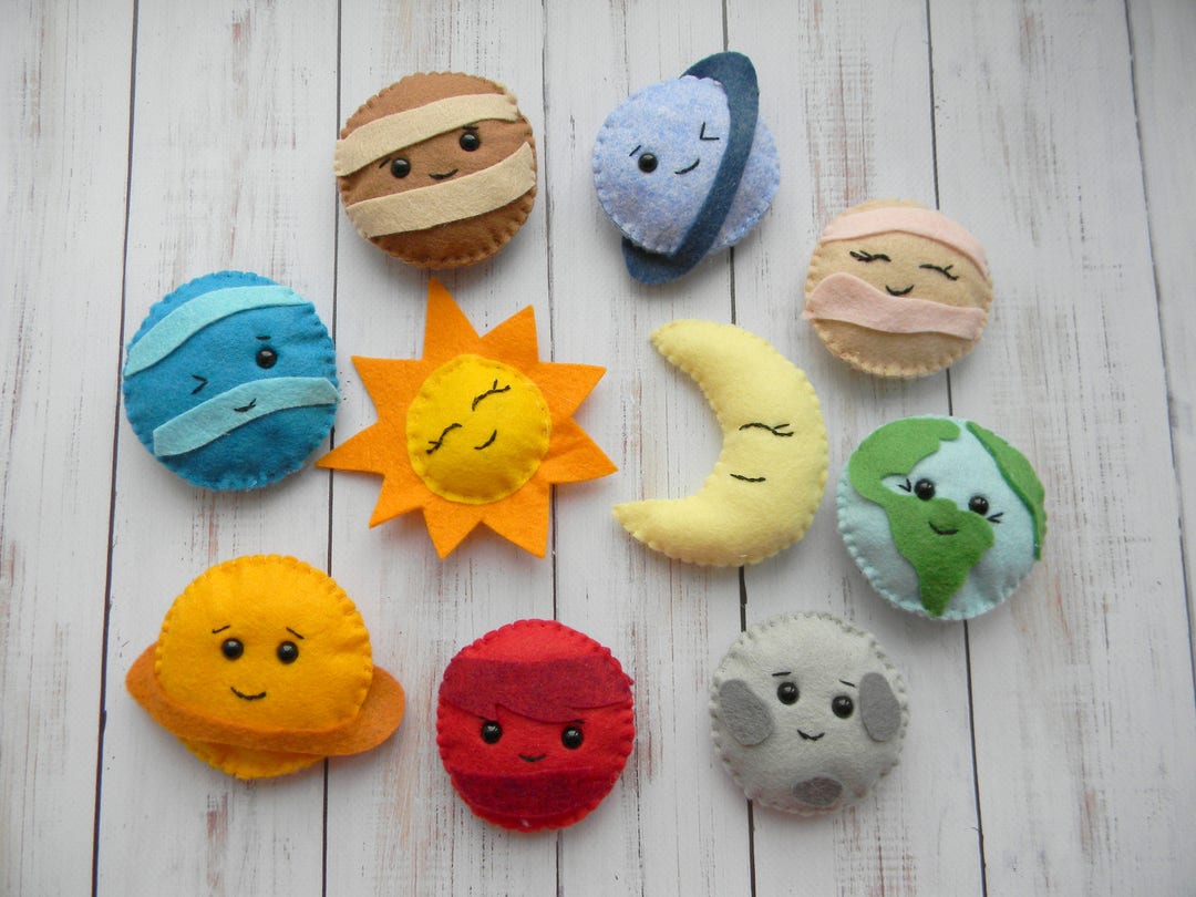 Felt Space Set Solar System Felt Planet Cute Felt Planet Set Space Toys ...