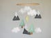 Baby mobile Mountains Baby Mobile Baby  Mobile Modern Nursery mobile Felt  Tree Mountain nursery decor Cloud  Mobile Mint Gray 