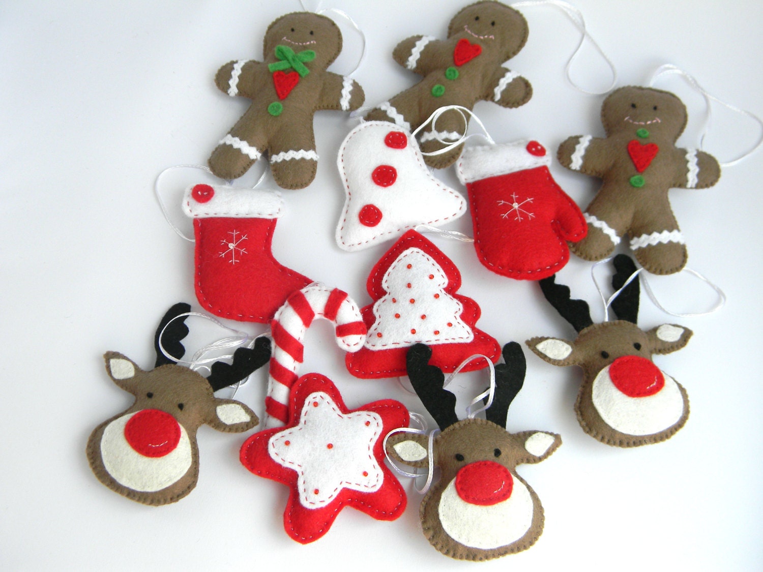 Felt Christmas Ornaments-felt Stocking Tree Mitten - Etsy