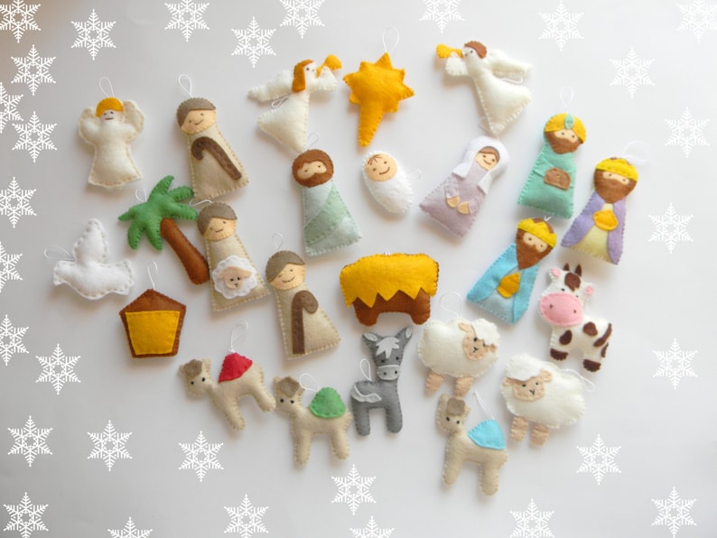 Nativity christmas ornament set 24 christmas Ornaments image 1