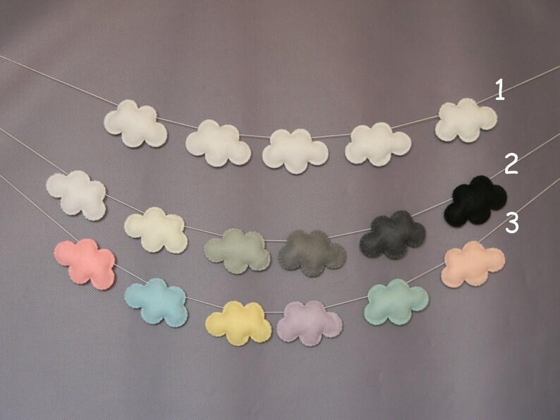 Custom Felt Cloud Garland Cloud Nursery Decor Wall Decor Cloud Etsy