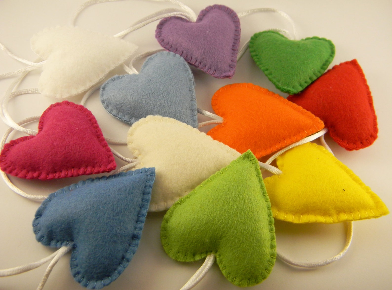 Felt Heart Ornaments Christmas Ornaments Valentines Day Etsy