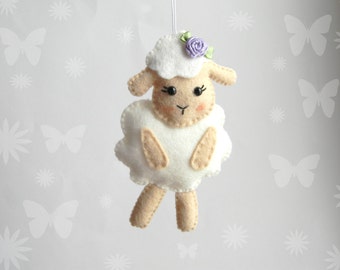 Felt sheep ornament, Cute sheep  toy,  Easter sheep, Lamb ornament, nursery decor,  Easter decoration, Baby shower, Easter ornaments