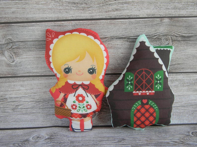 SET Little Red Riding Hood doll Plush toy Fabric Doll Cloth Etsy