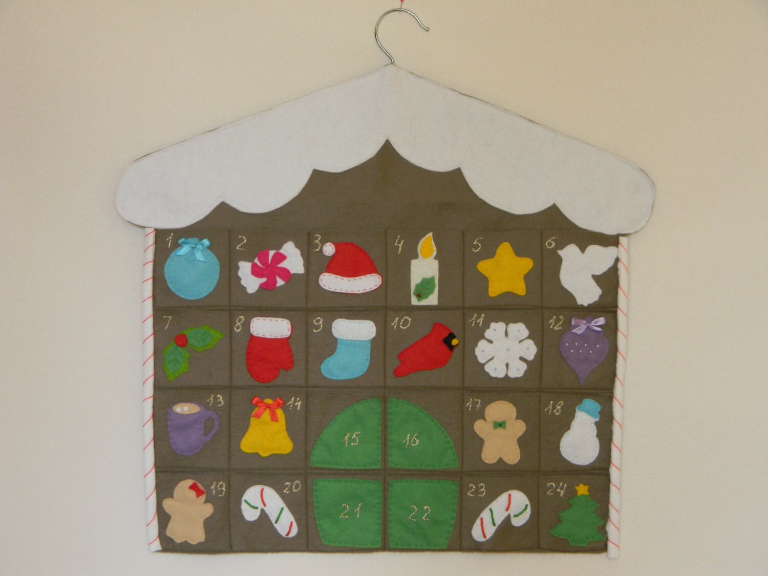 Gingerbread House Advent Calendar Felt Advent Calendar Etsy