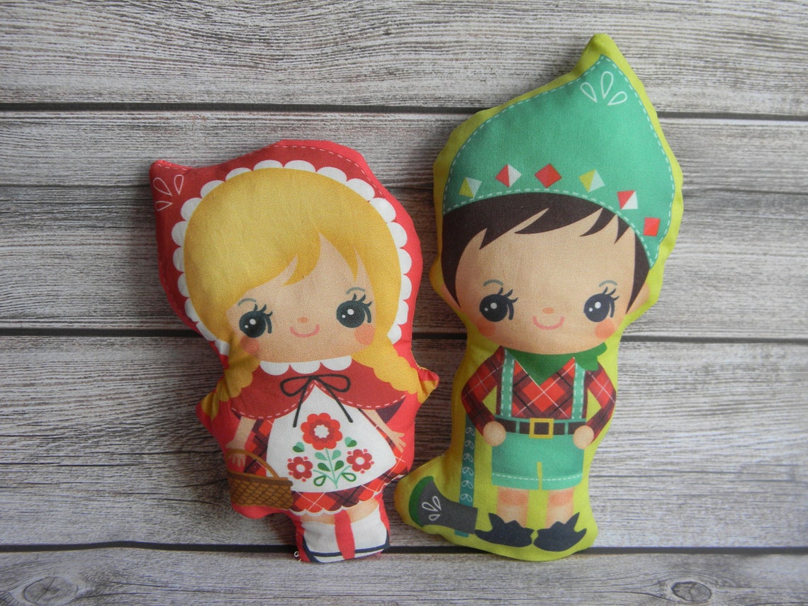 SET Little Red Riding Hood doll Plush toy Fabric Doll Cloth Etsy