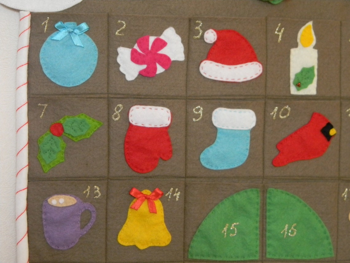 Gingerbread House Advent Calendar Felt Advent Calendar Etsy