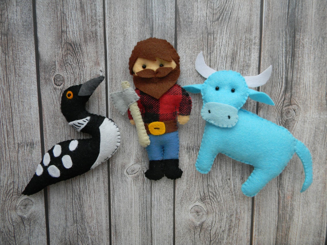 Lumberjack ornament Paul bunyan doll Babe the blue ox Etsy