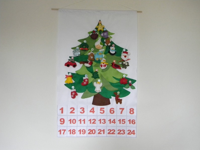 Christmas Tree Advent Calendar With 24 Ornament Personalized Etsy