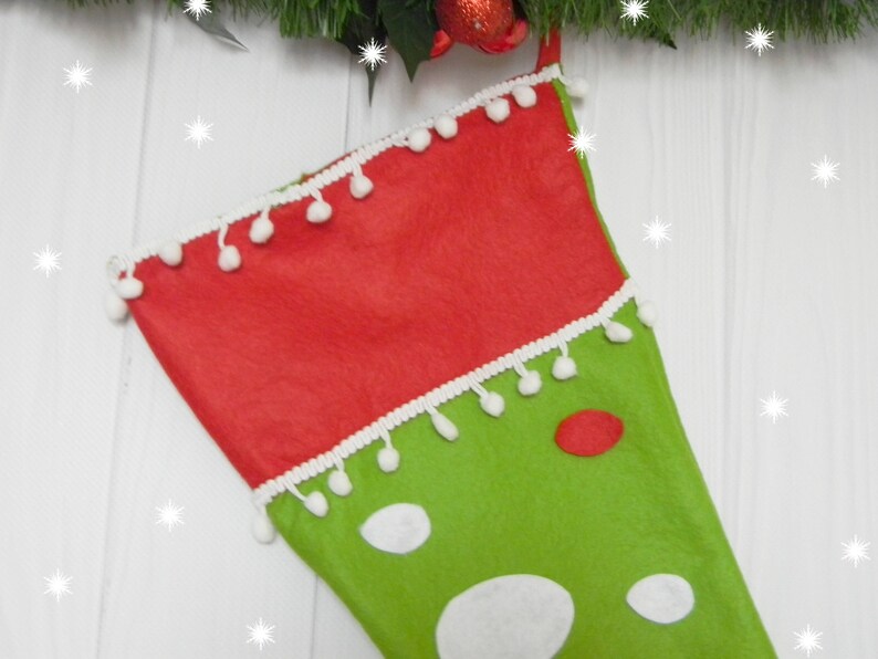 SALE Personalized Elf Stockings Red Green christmas socking Etsy