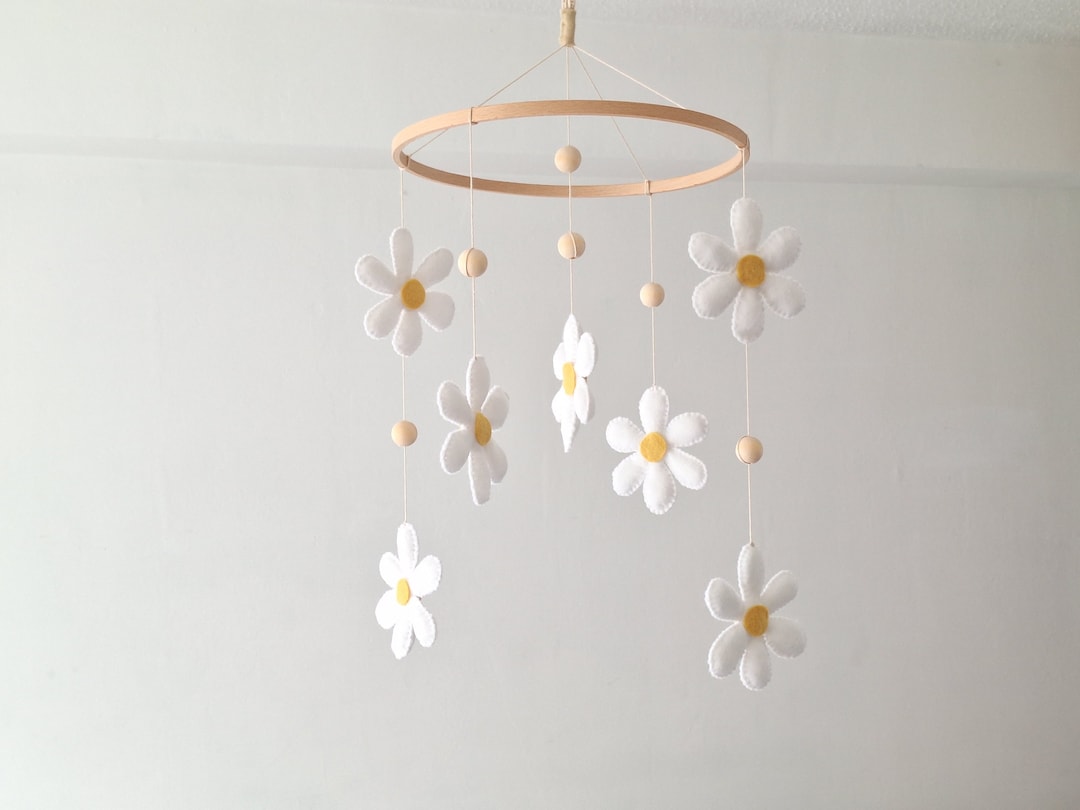 Daisy Baby Mobile Floral Nursery Mobile Neutral Nursery Decor