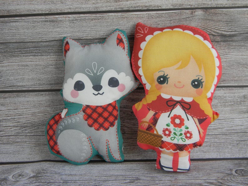SET Little Red Riding Hood doll Plush toy Fabric Doll Cloth Etsy