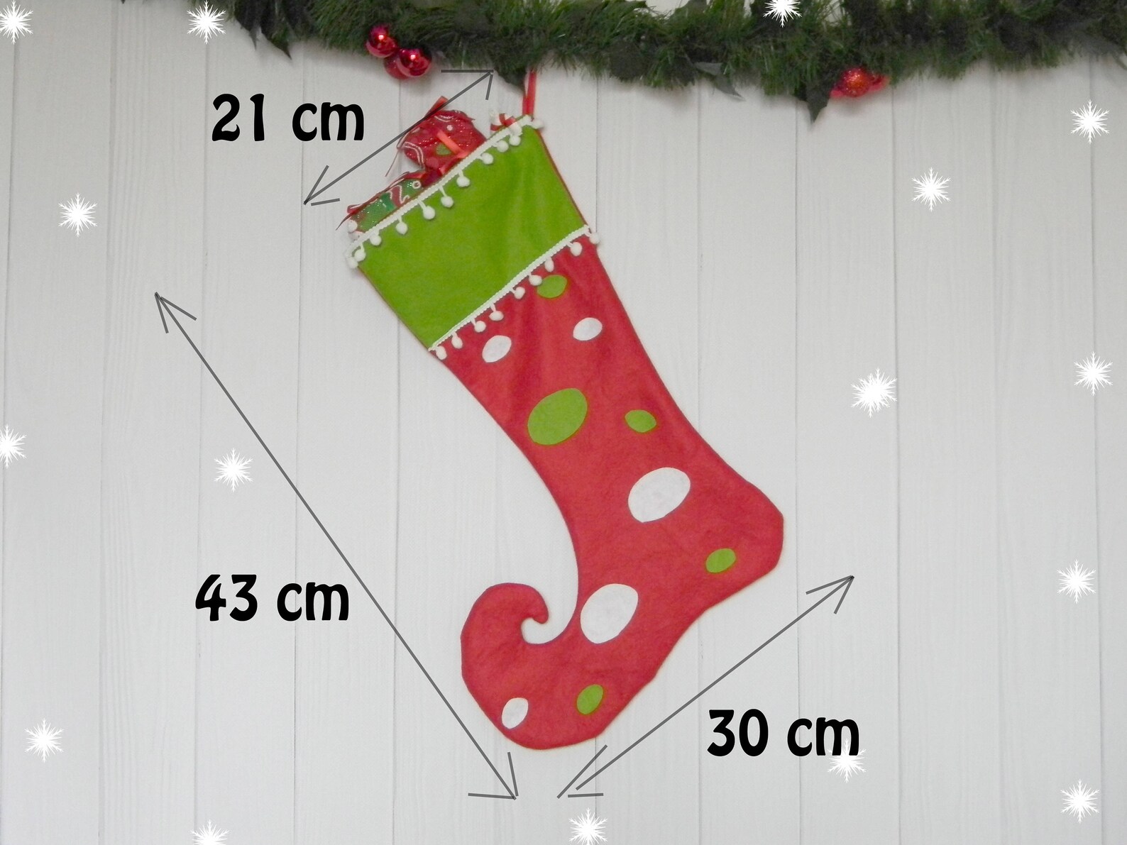 SALE Personalized Elf Stockings Red Green christmas socking Etsy