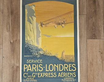 Vintage Art Deco Compagnie des Grands Express Poster - Re-edition Air France 1987