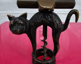 Antique German Black Cat Corkscrew