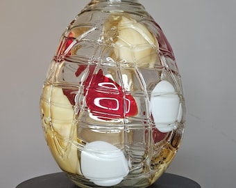Large Mid Century Bulbous Art Glass Vase