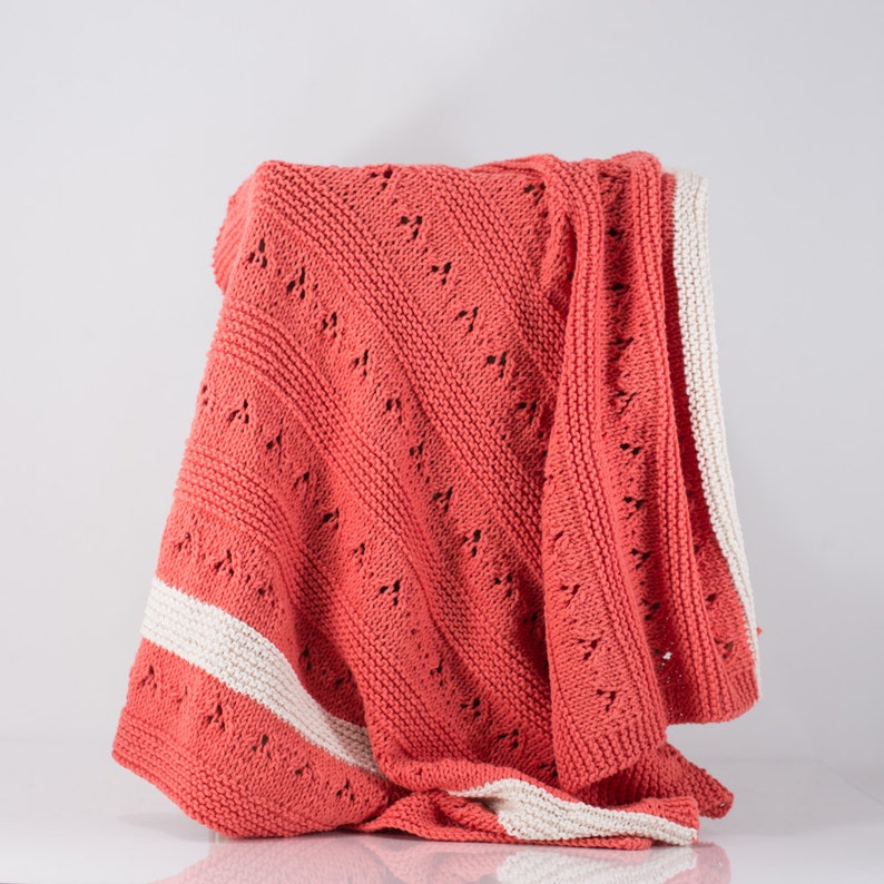 Knit Baby Blanket Stroller Blanket Toddler Blanket Lace Etsy