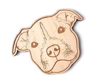 Pitbull | Dog Coaster Set | Laser Cut Coasters | Wooden Coasters | Dog Illustrations