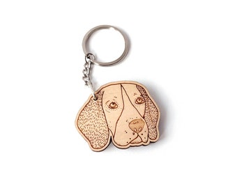 Wooden Beagle Keychain | Beagle Dog Keychain | Laser Cut | Dog Keychains | Dog Illustrations
