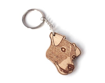 Llavero de Madera | Llavero de Perro | Jack Russell Terrier | Llavero de Terrier Jack Russell