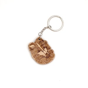 Wooden Collie Keychain | Collie Dog Keychain | Laser Cut | Dog Keychains | Dog Illustrations
