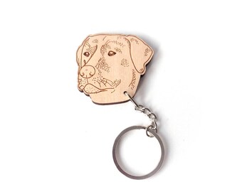 Wooden Labrador Retriever Keychain | Chocolate Labrador Retriever Pet Keychain | Laser Cut | Dog Keychain
