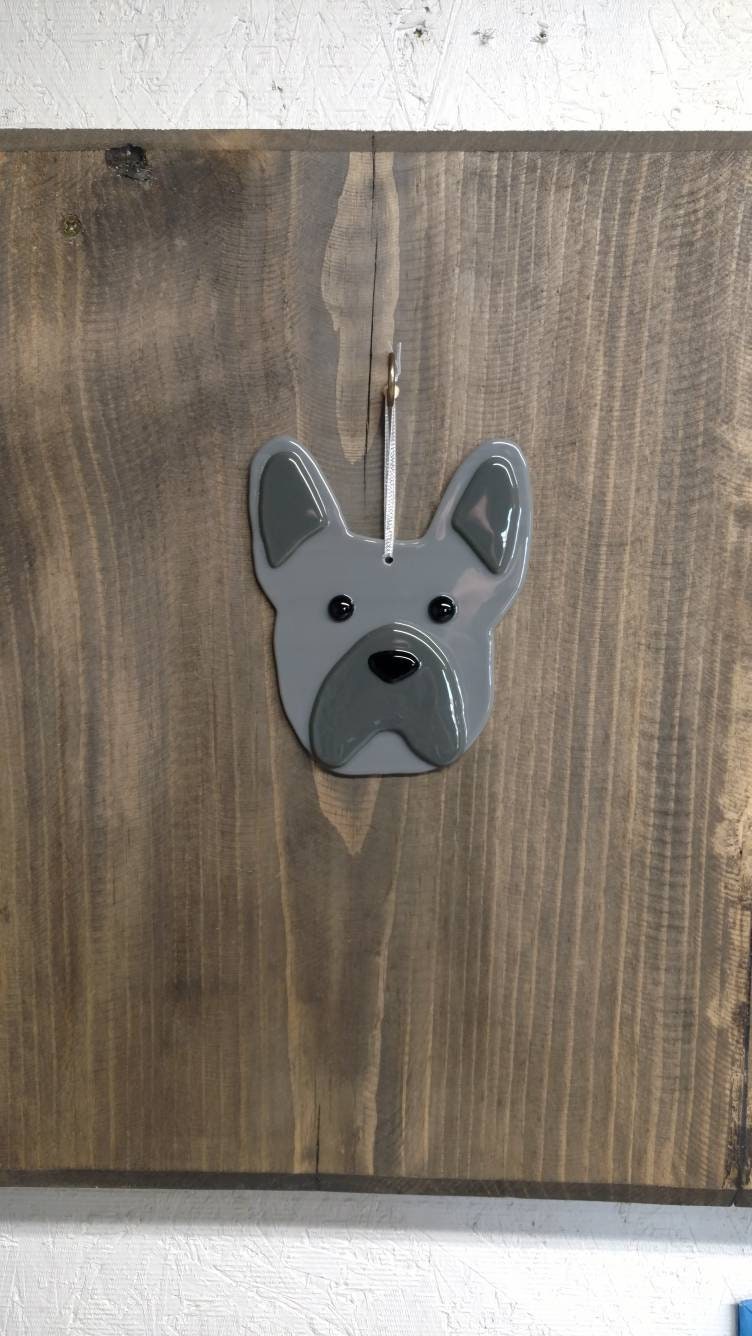 Fused Glass Dog French Bulldog Ornament Etsy UK