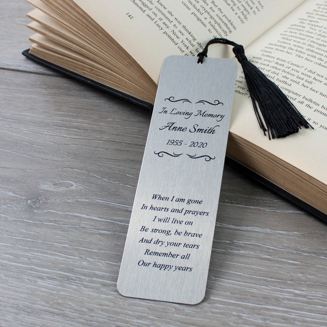 Personalised Metal Silver Bookmark With Tassel Etsy